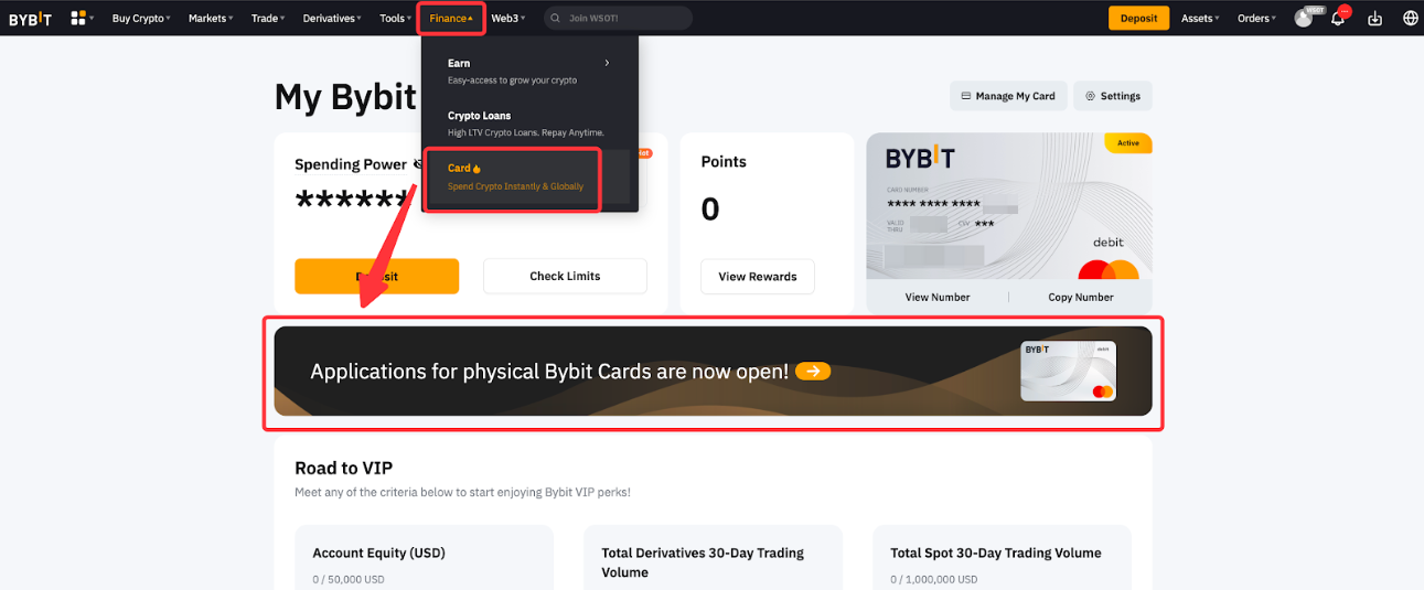 Physical Bybit Debit Card