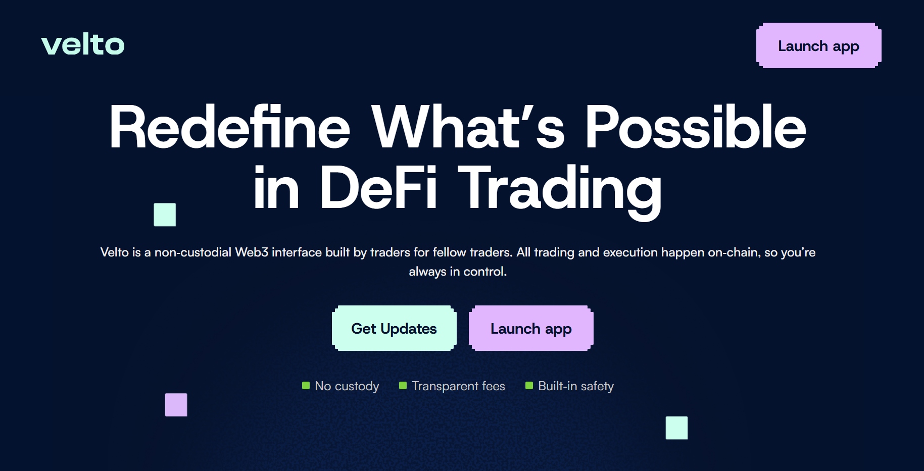 Velto exchange homepage