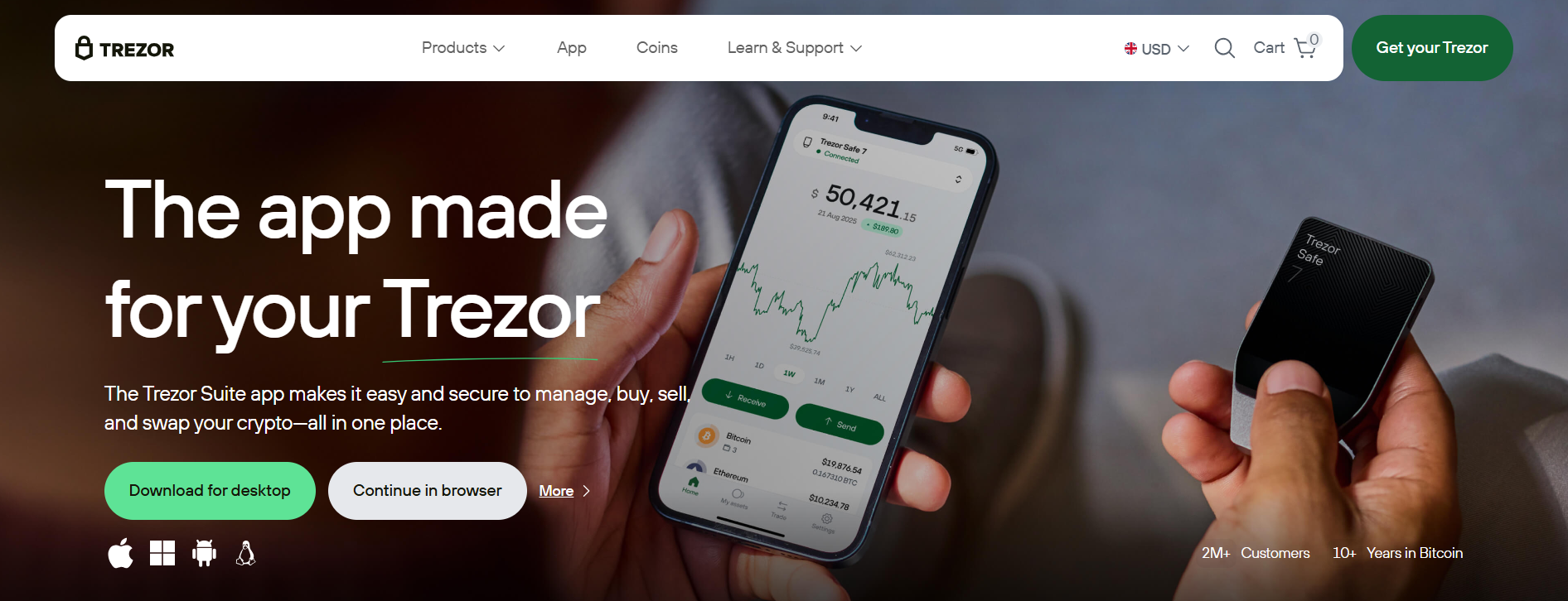 trezor suite app review