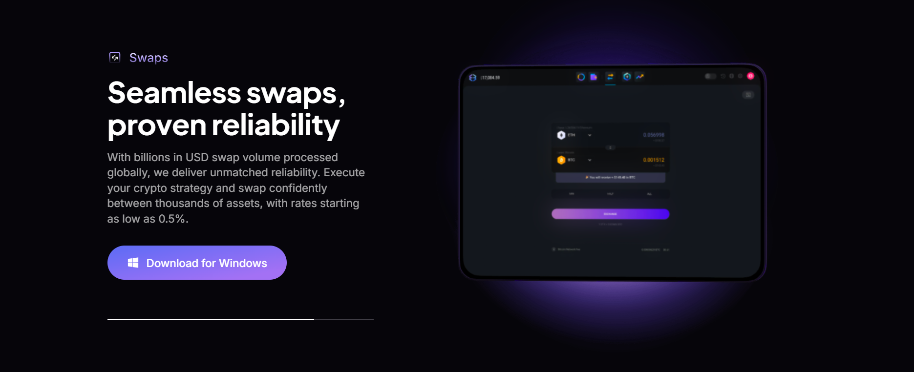 Exodus Wallet swap crypto