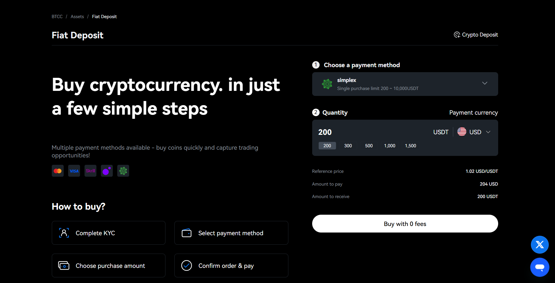 BTCC Fiat Deposit