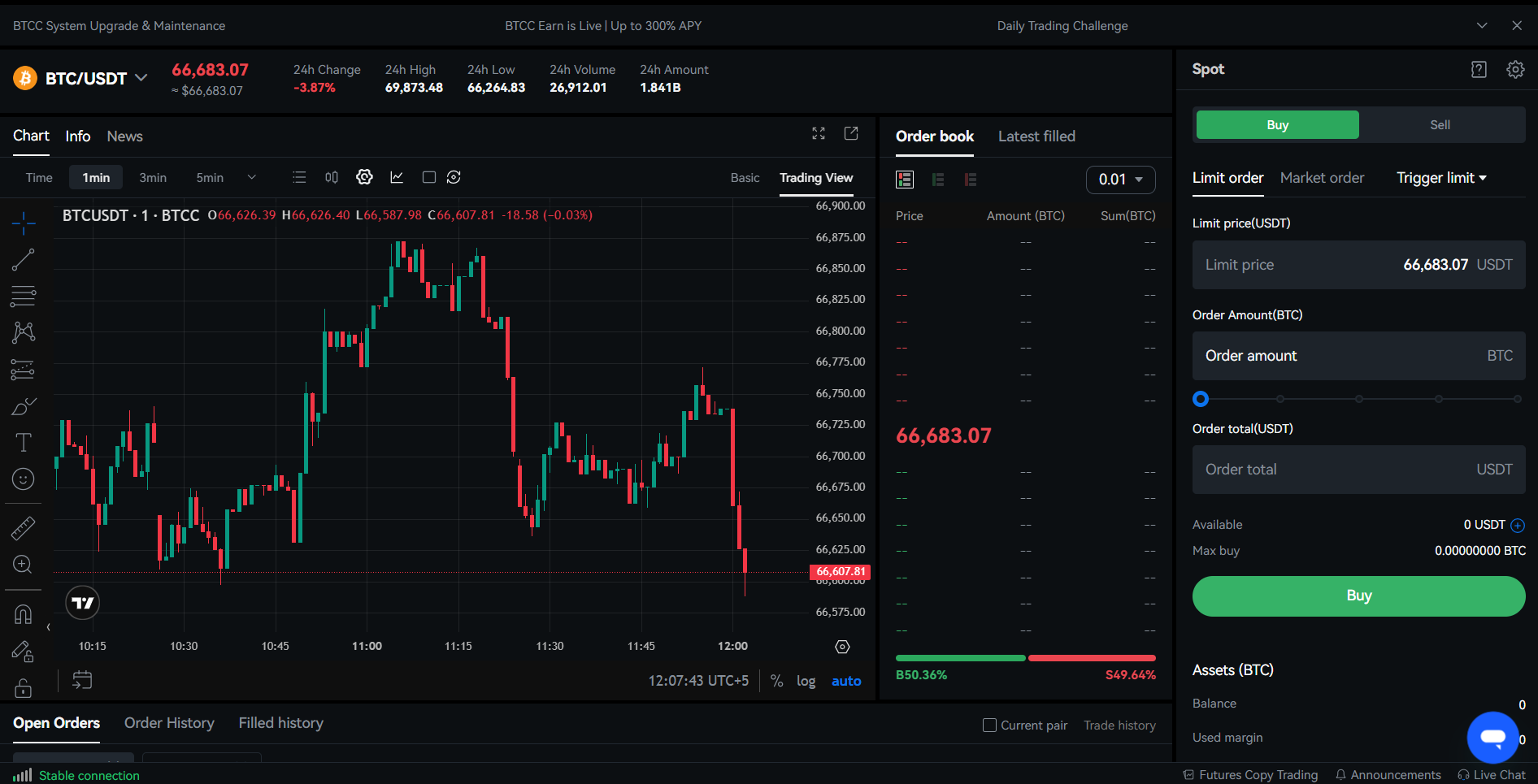 BTCC Spot Trading