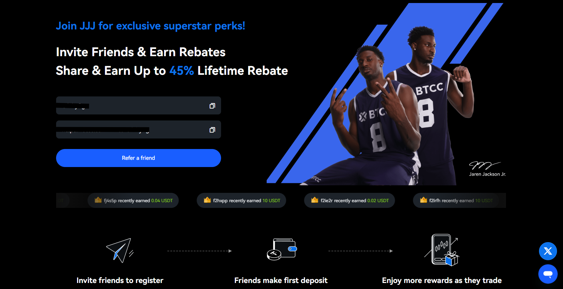 BTCC referral program