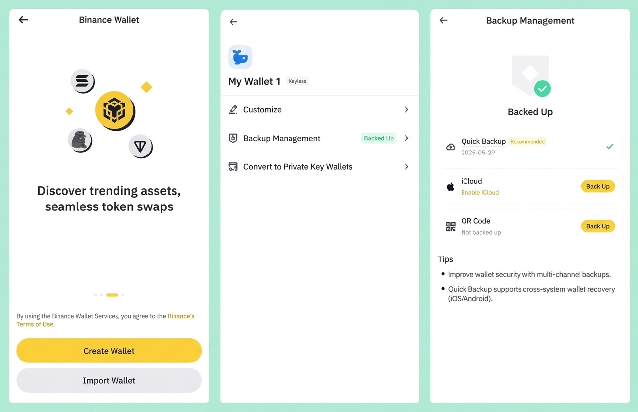 Setting up Binance wallet for the first time