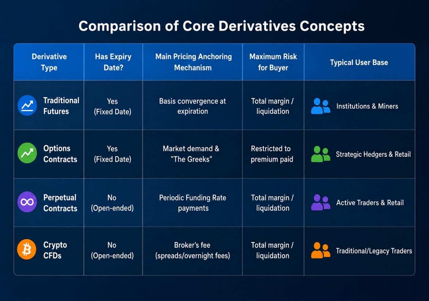 comparison of different types of crypto derivatives