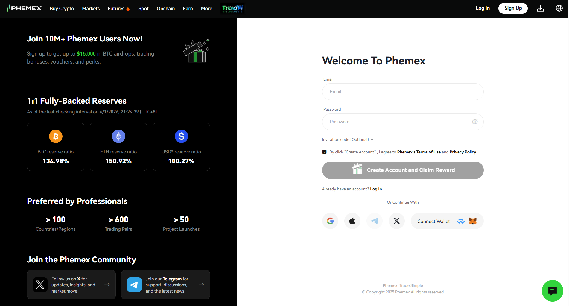 Phemex Sign-up