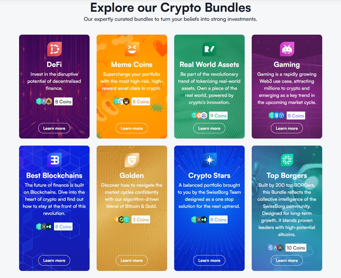 Crypto Bundles available on SwissBorg
