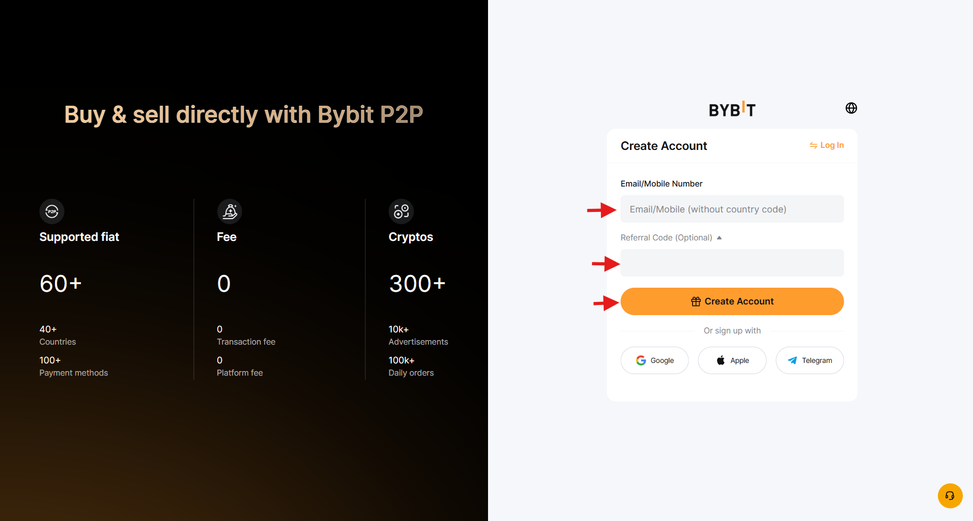 Bybit Sign up email 