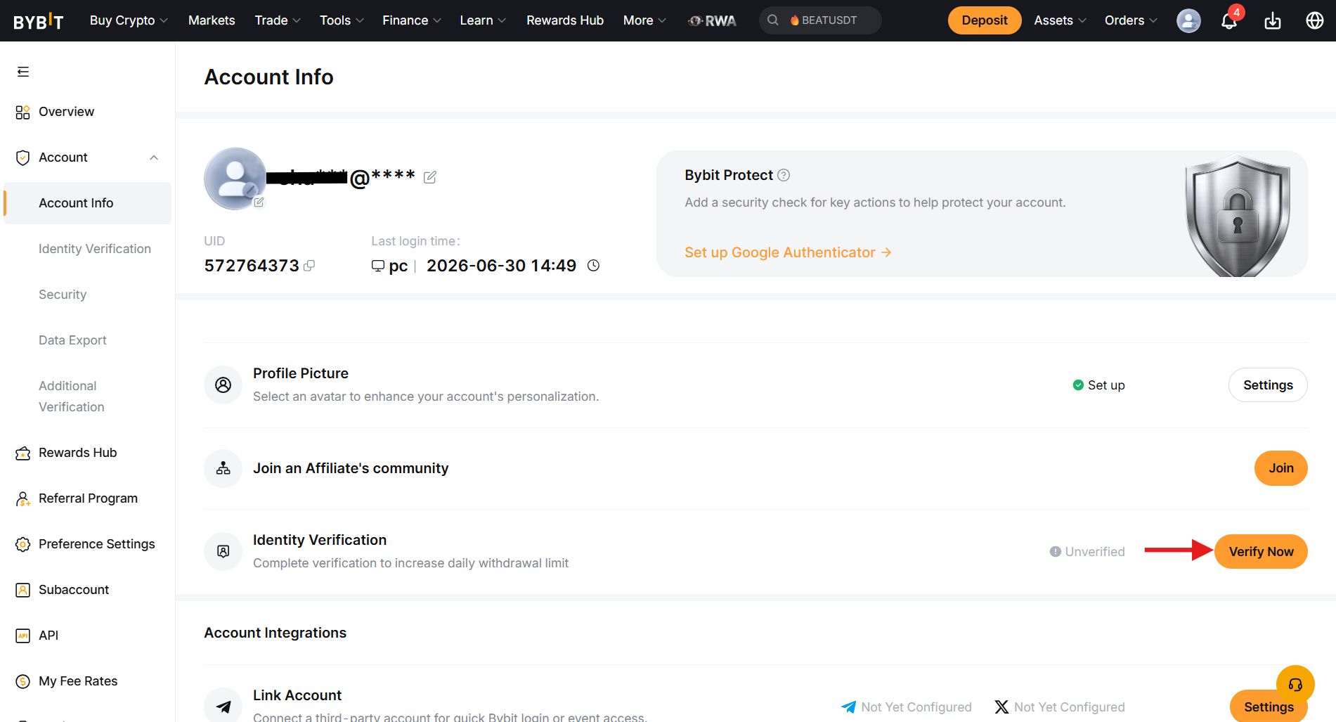 Bybit Verify now 