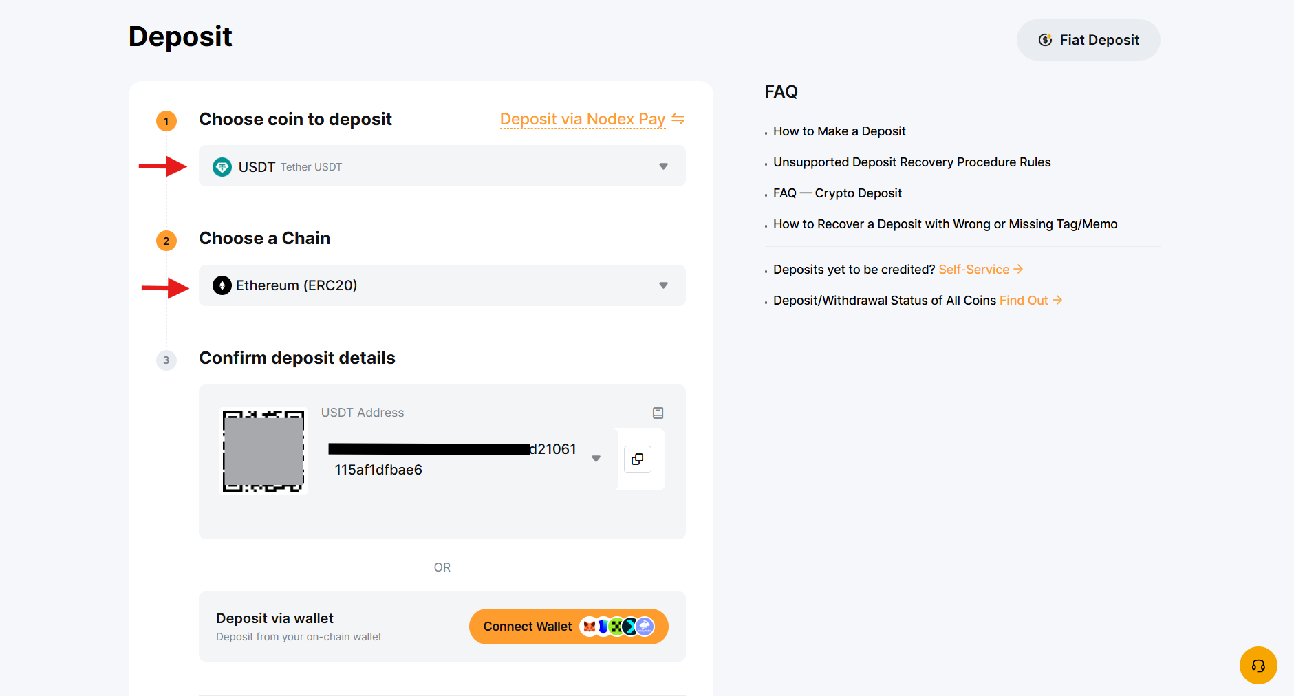Bybit Deposit crypto 