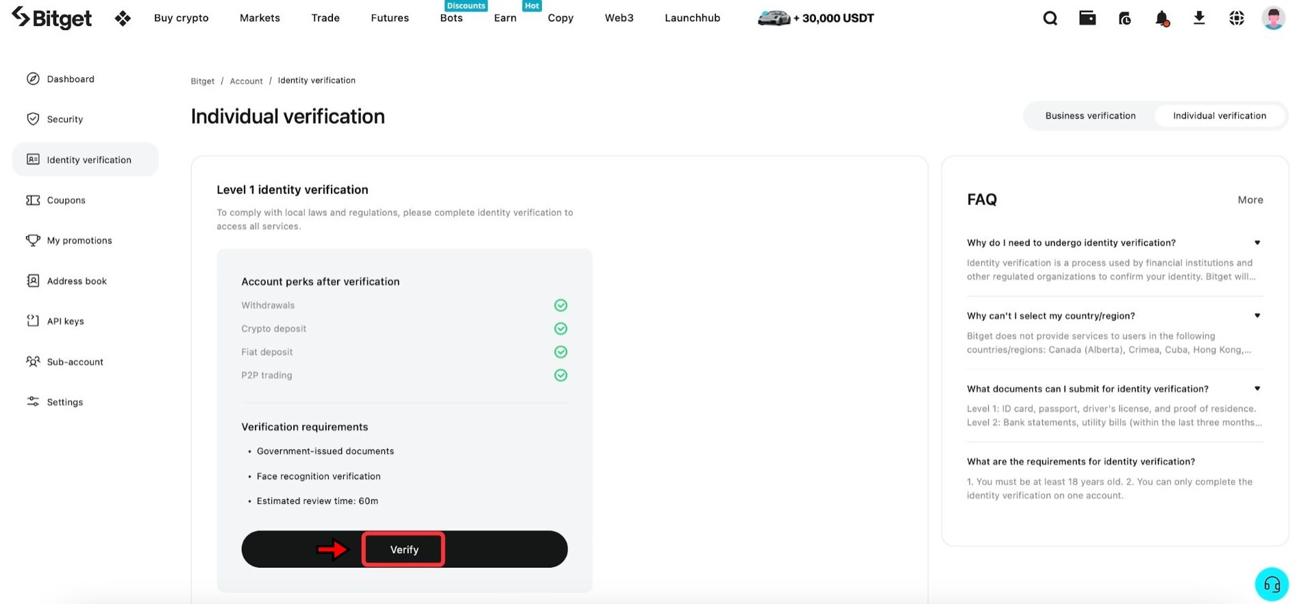 Bitget Exchange Tutorial 06 KYC