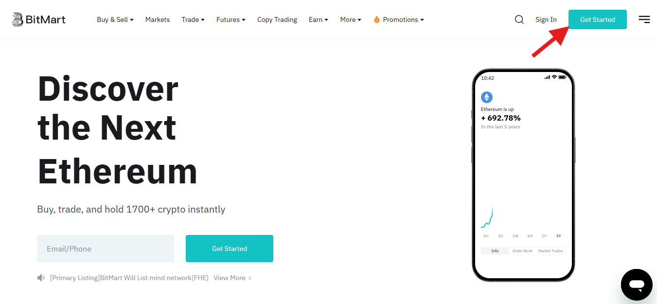Creating an Account on BitMart Exchange