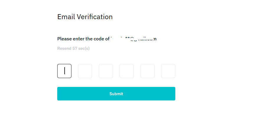 BitMart Exchange verification code page