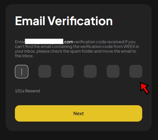 WEEX email verification