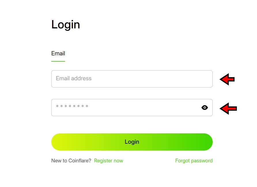 Coinflare login page Coinflare login page
