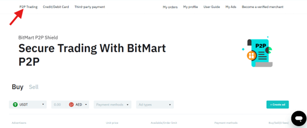 BitMart Exchange P2P Trading page