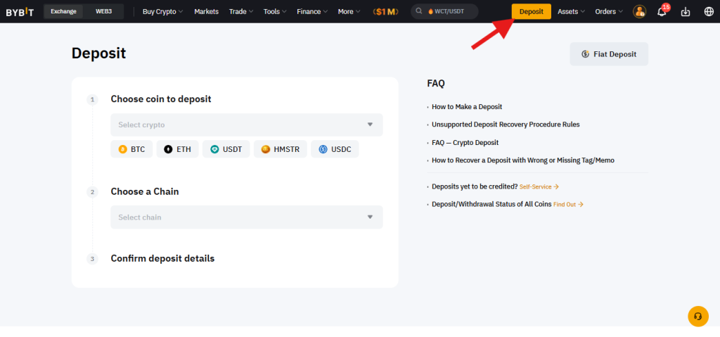 Bybit Crypto Deposit review