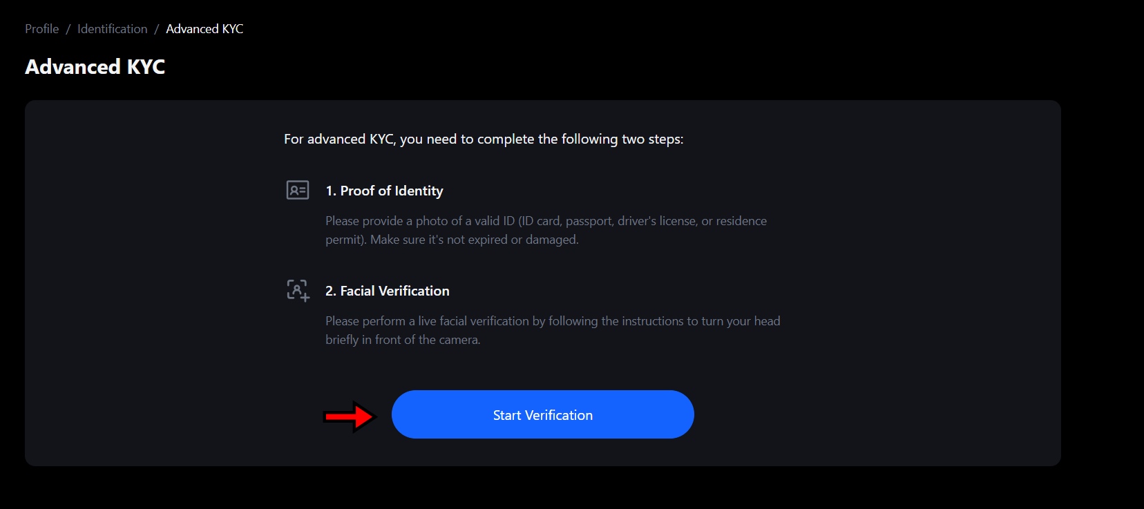 Advanced KYC requirements