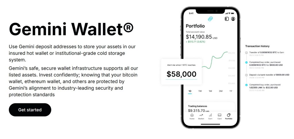 Gemini Exchange review: Wallet