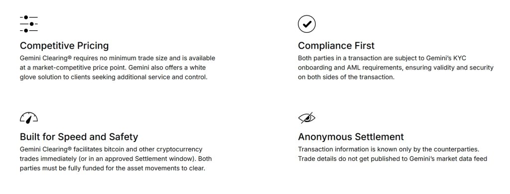 Gemini Exchange review: Clearing features