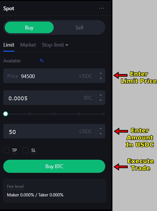 MEXC Spot Order-panel