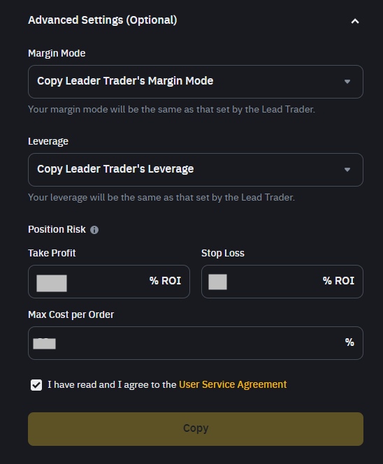 Advance copy trading options on Binance