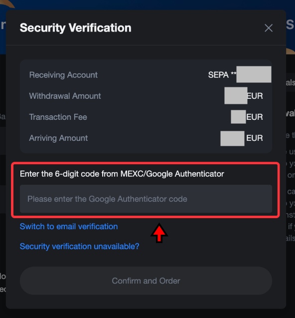 Enter Google Authenticator code