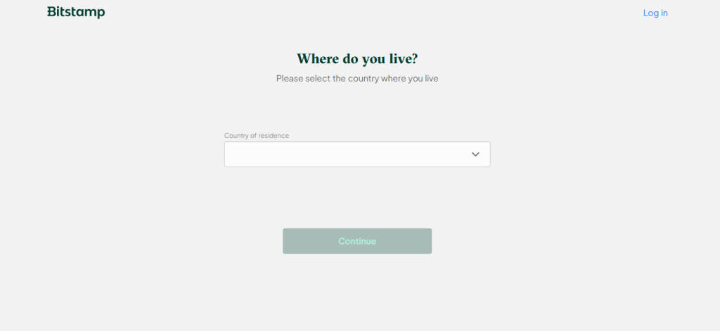 Bitstamp Exchange Select Country