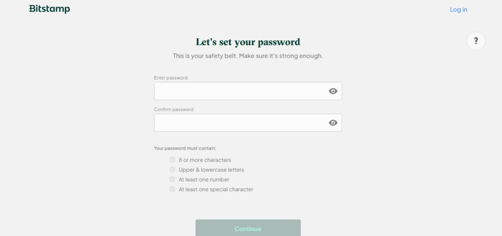 Bitstamp review: set password