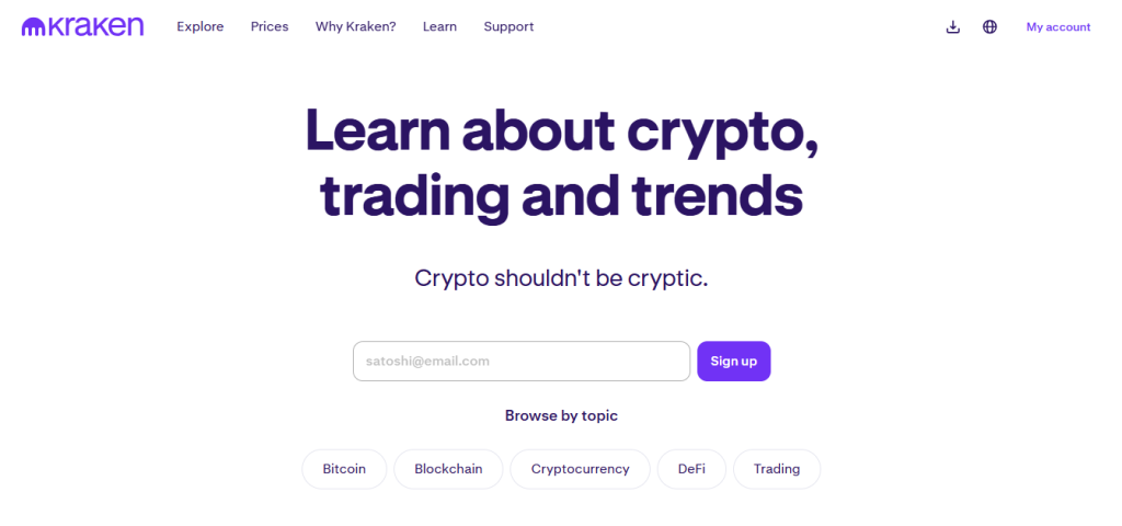 Kraken review: learn page