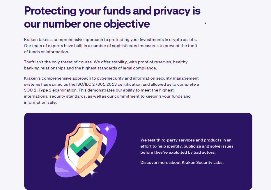 Kraken review: security page