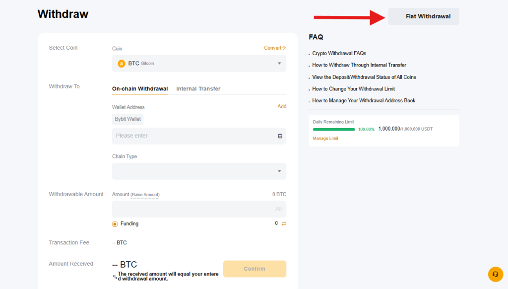 Bybit fiat withdrawal