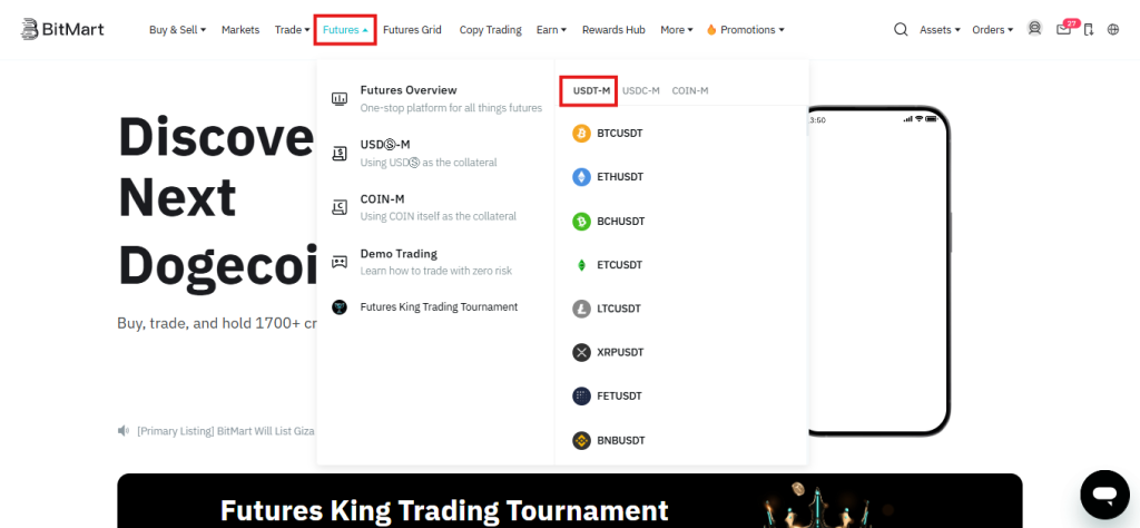 BitMart futures trading