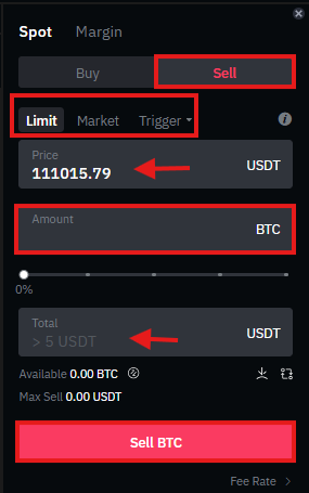 BitMart spot trading order panel