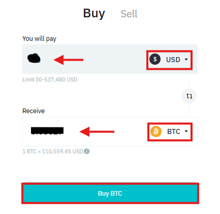 BitMart third-party payment page