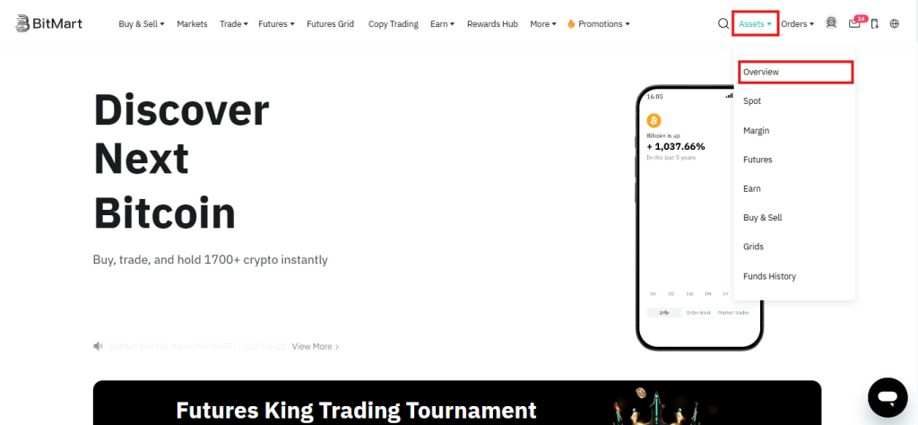 BitMart transfer funds