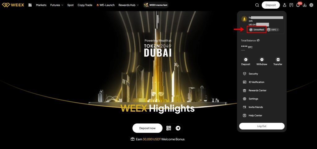 WEEX exchange KYC Tutorial