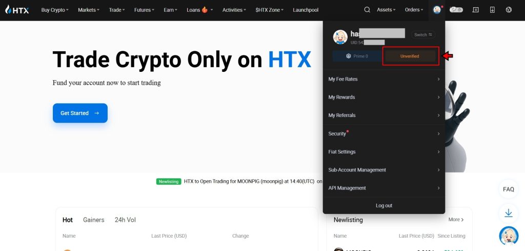 HTX KYC Tutorial