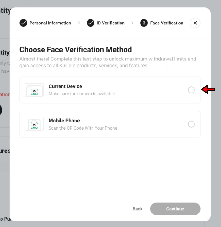 KuCoin KYC Tutorial: Facial verification methods