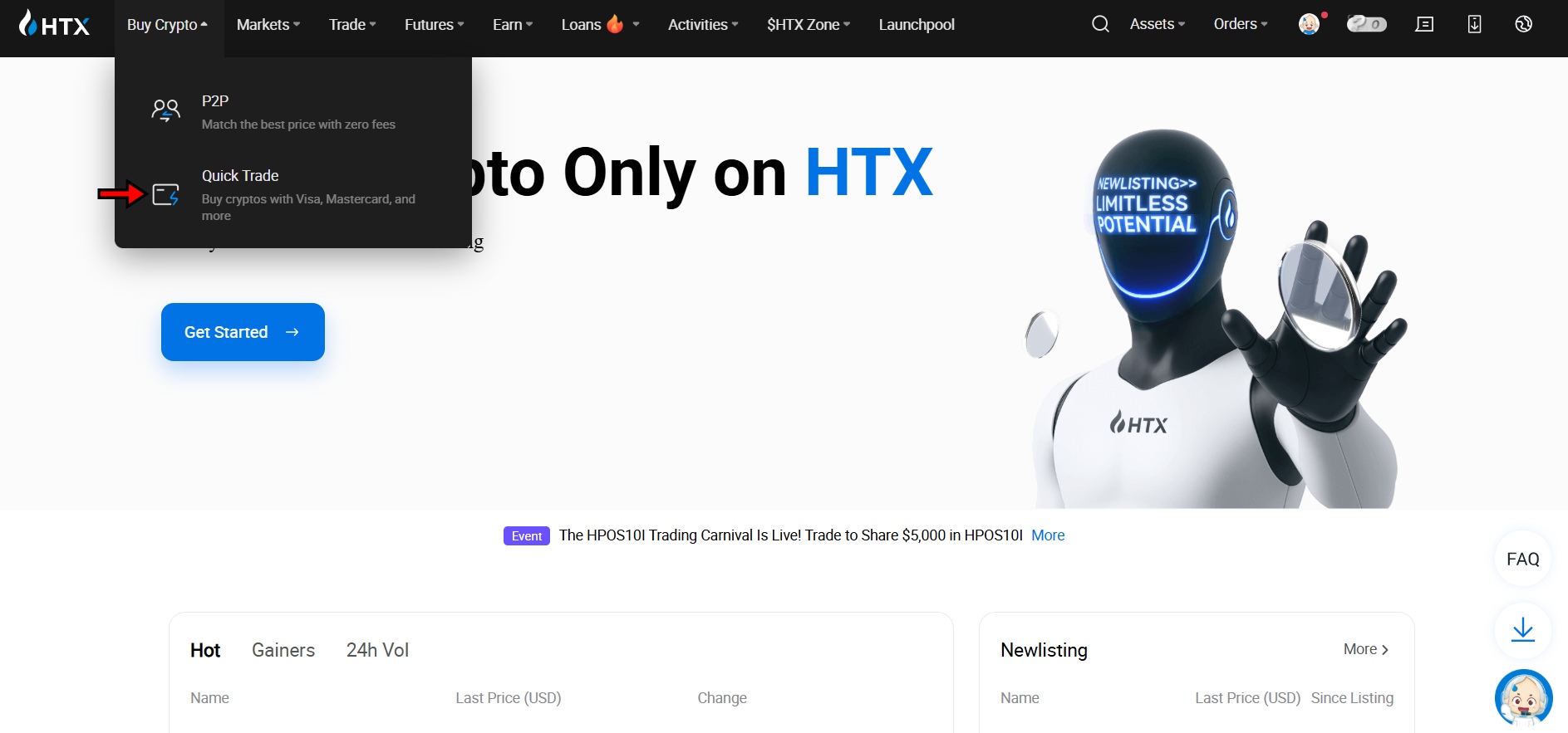 HTX Crypto Deposit Tutorial