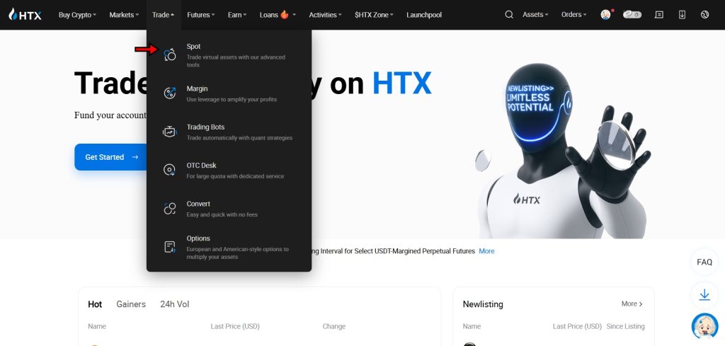 HTX Spot Trading Tutorial