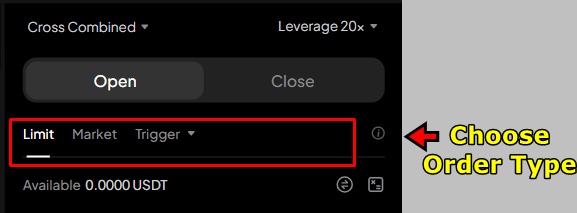WEEX Futures Trading Tutorial: Choose order type