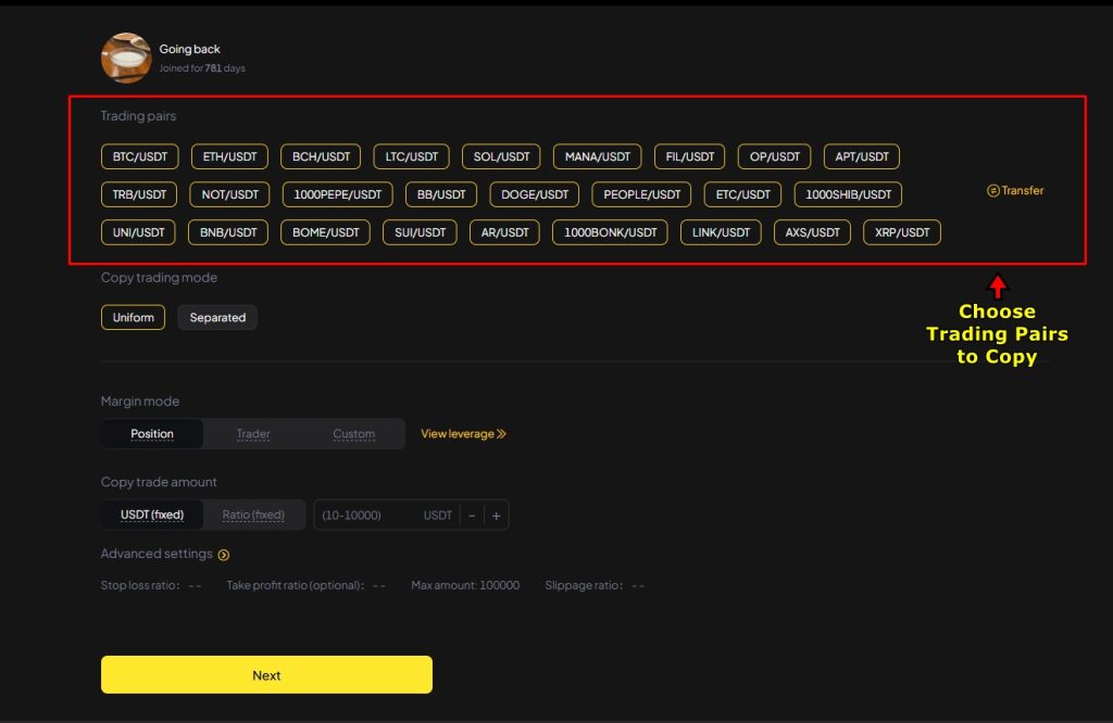 WEEX Copy Trading Tutorial: Choose Futures Pairs