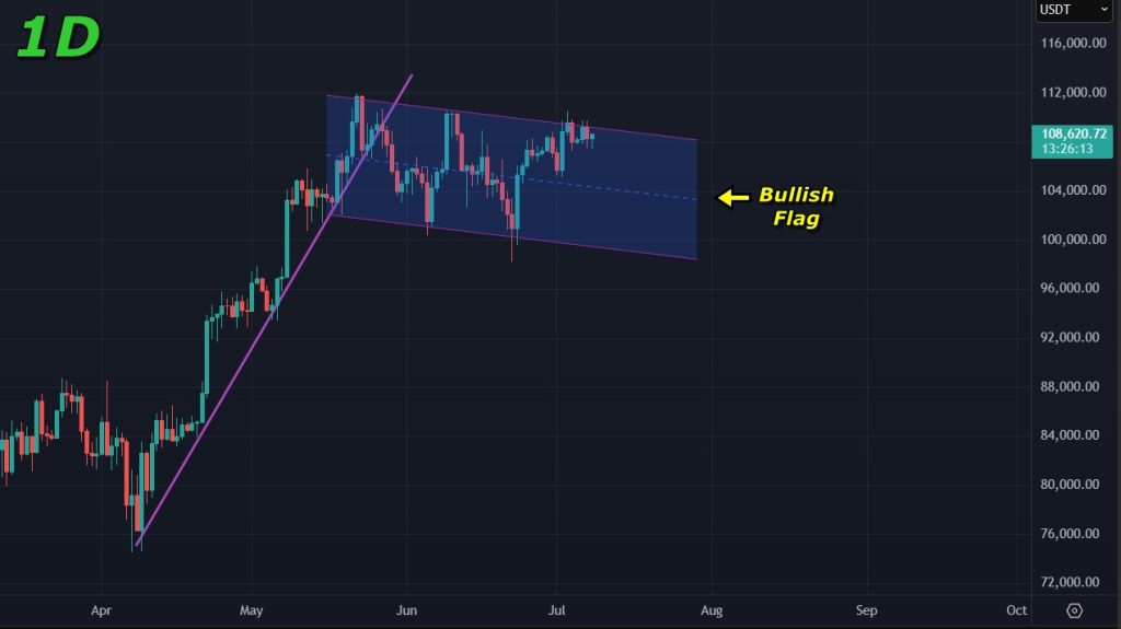 Bitcoin price prediction 08-July-2025: Bullish flag still intact on the 1D timeframe