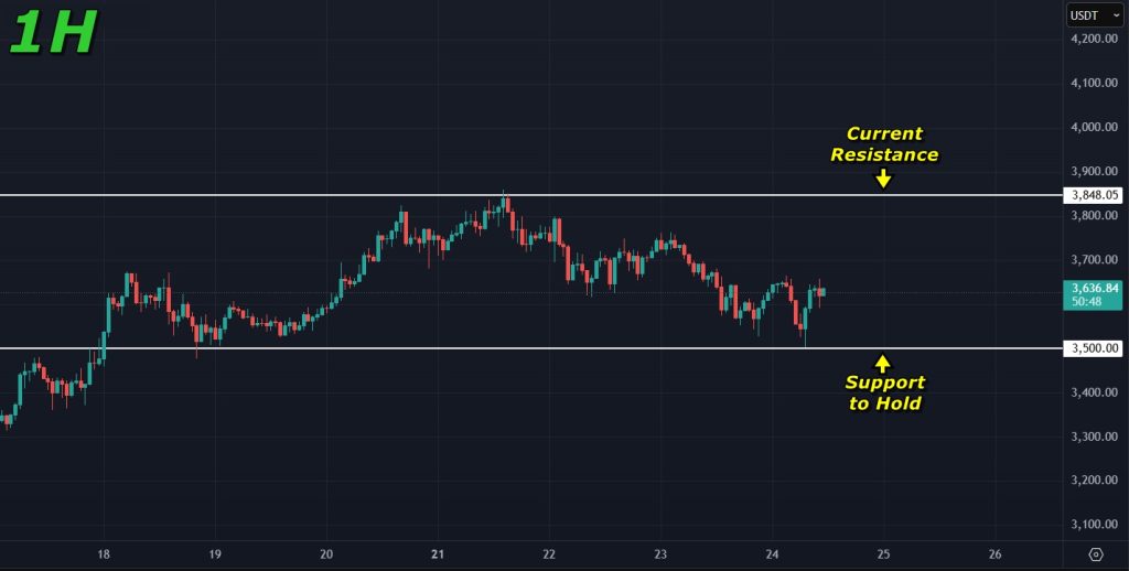 Ethereum Price prediction 24-07-2025: Current support for ETH on the 1H timeframe