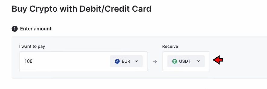 Gate.io Buying Crypto Tutorial: Choose fiat and crypto to deposit