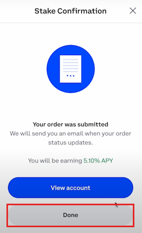 Coinbase confirm staking