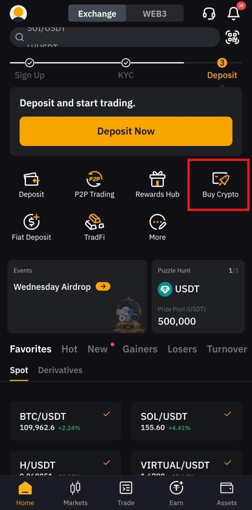 Bybit App One-click buy Tutorial