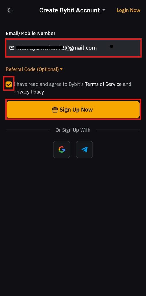 Bybit App Tutorial: signup email