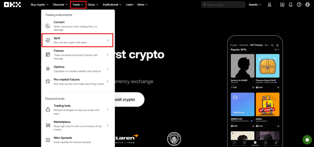 OKX spot trading Tutorial